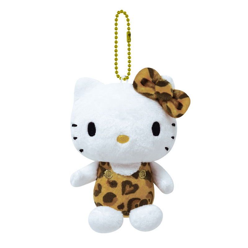 お座りぬいぐるみ｜ハローキティ（ヒョウ柄シリーズ） [ブラウン