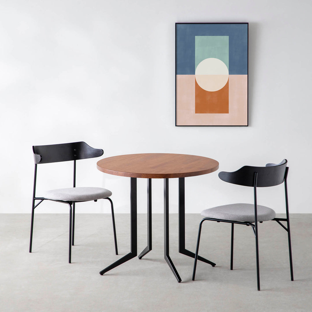 THE CAFE TABLE / ラバーウッド Black Steel 4本脚 × ラウンド φ61