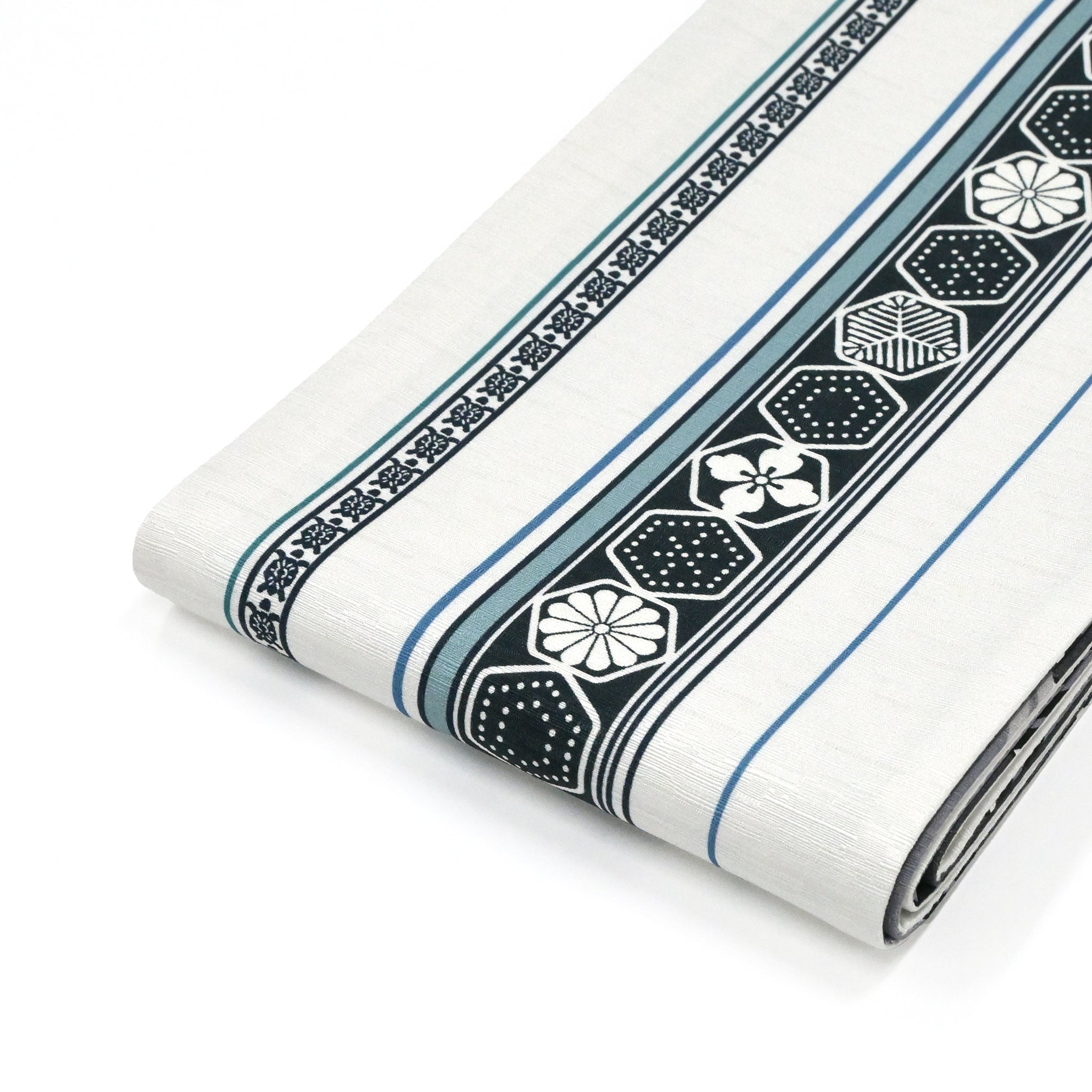 WA・KKA】 リバーシブル半巾帯 正絹 「鶴青海」 グレー – KAERUWA