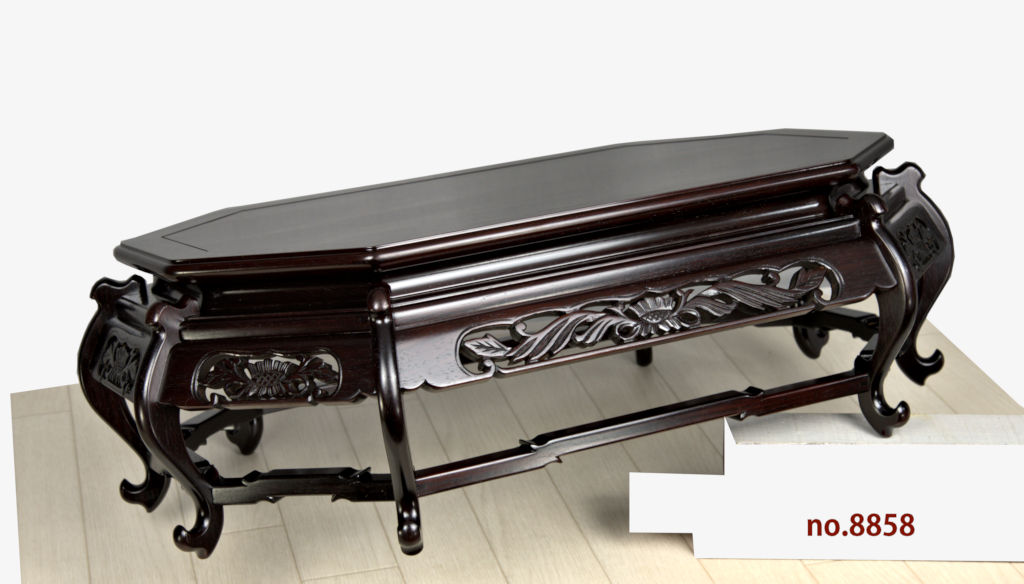 花台: 紫檀 史郎作 新八足 平台 巾56cm 大阪唐木指物工芸 no.8858