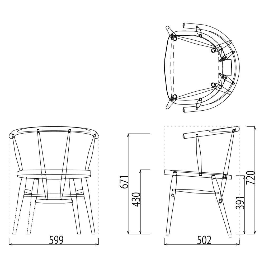Takayama Wood Works カフェチェア W512A/K – 柏木工株式会社