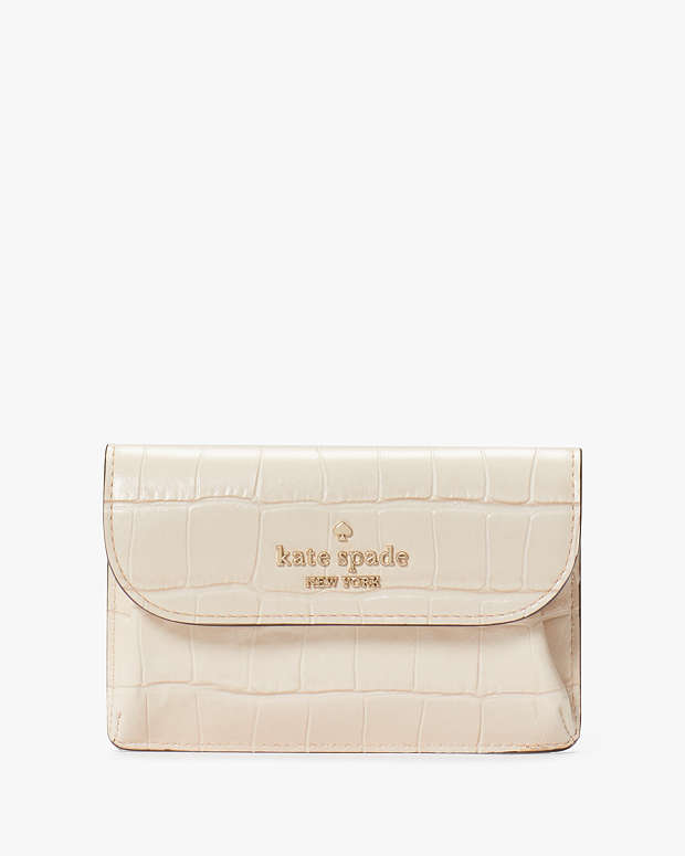 ダンプリング クロコ エンボスド スモール フラップ カード ホルダー