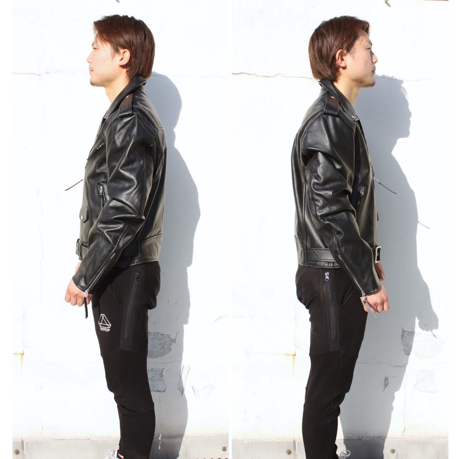 Mo-Laws 牛革 ダブルライダースジャケット USタイプ メンズ ブラック S