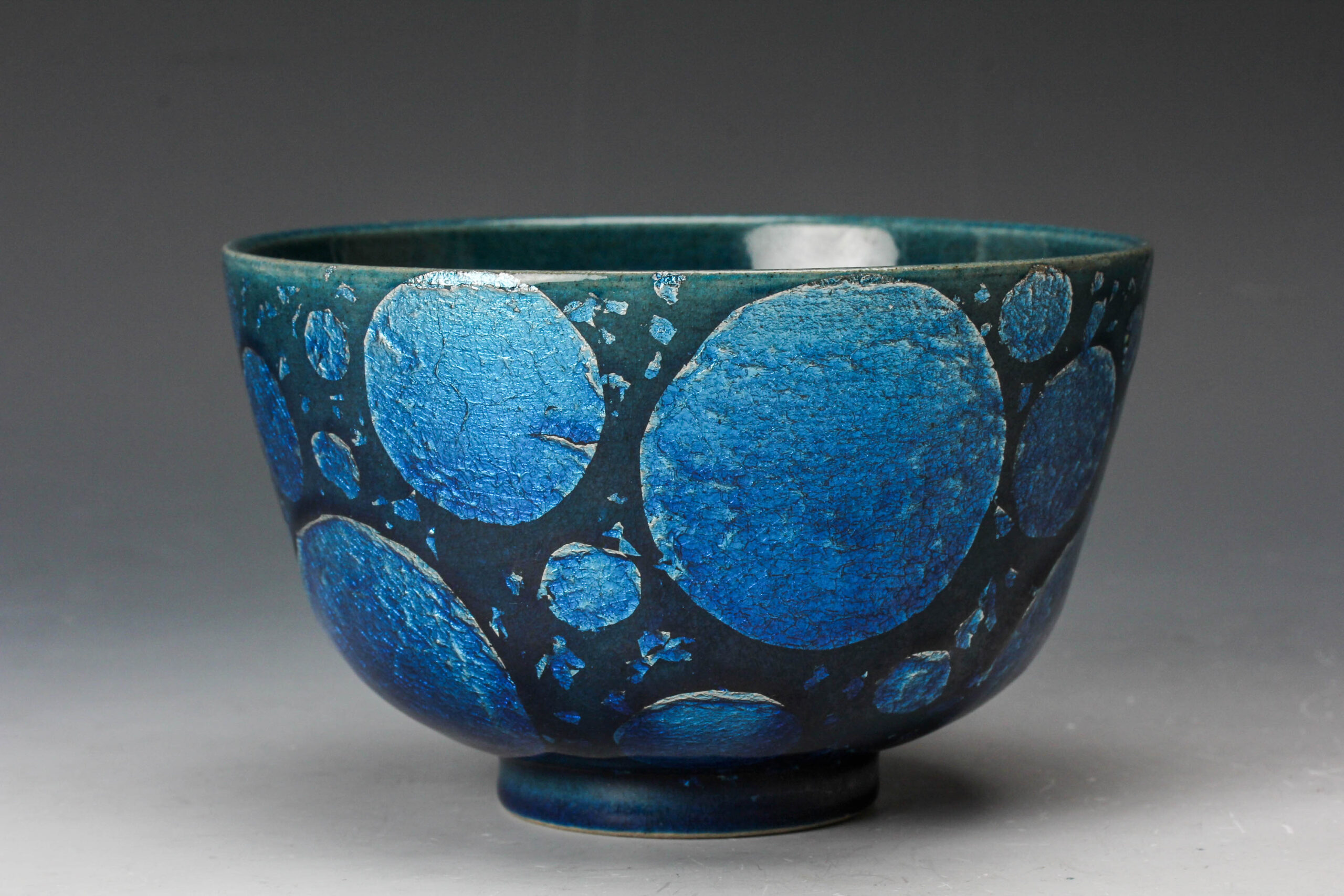 小野珀子 釉裏白金彩茶碗 | 古美術佳香