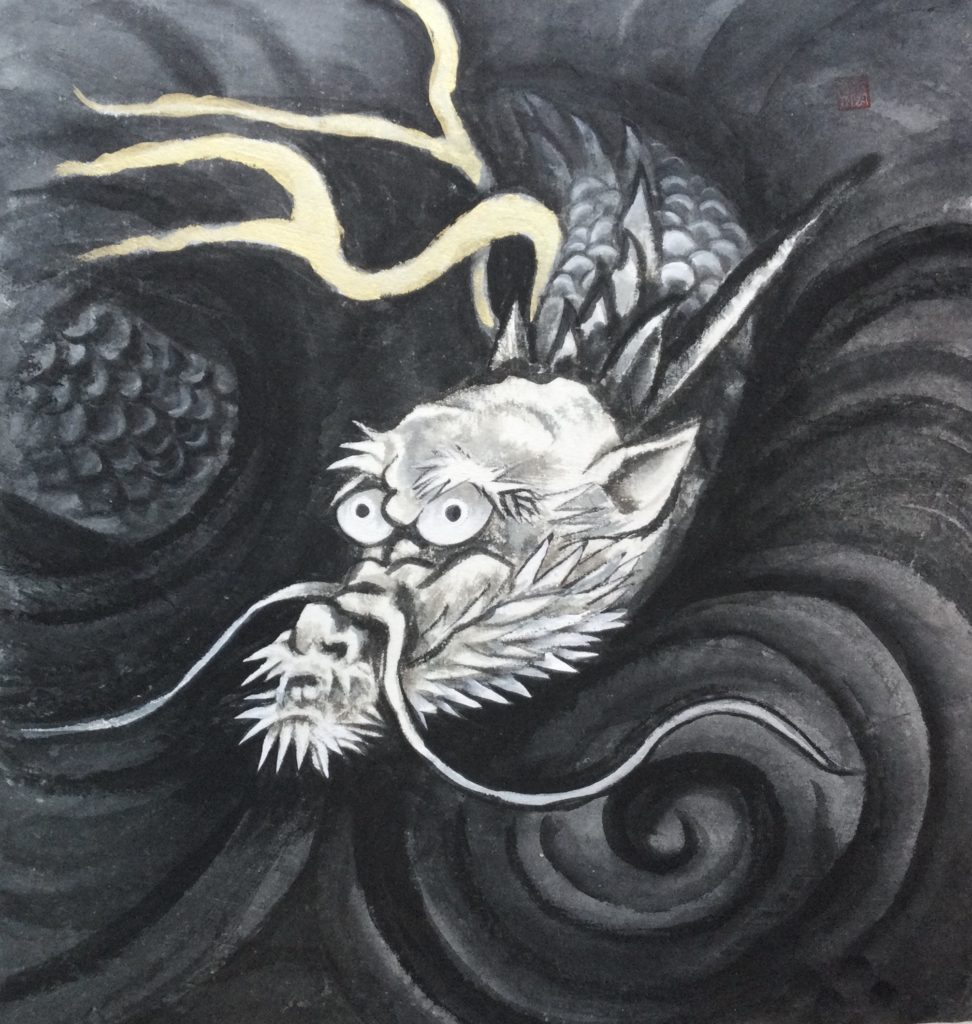 水墨画「白龍」 | さわやか墨彩画教室