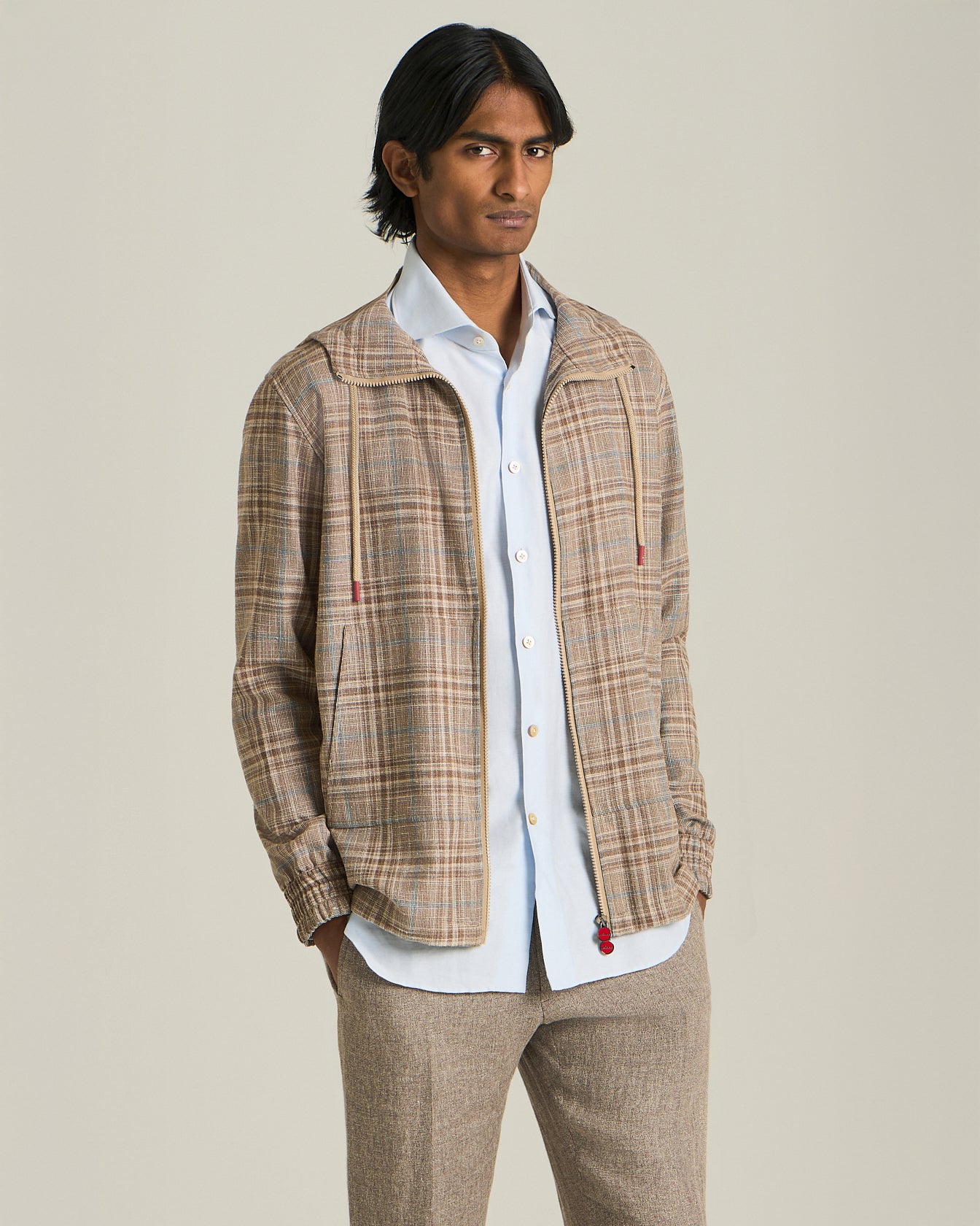 Umbi Wool Blend Overshirt Beige | Kiton