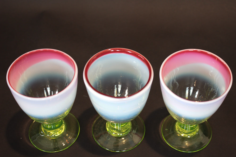 三色縁赤乳白ぼかし氷コップ Z-8 在庫1個 – 古福庵 [ KOFUKUAN
