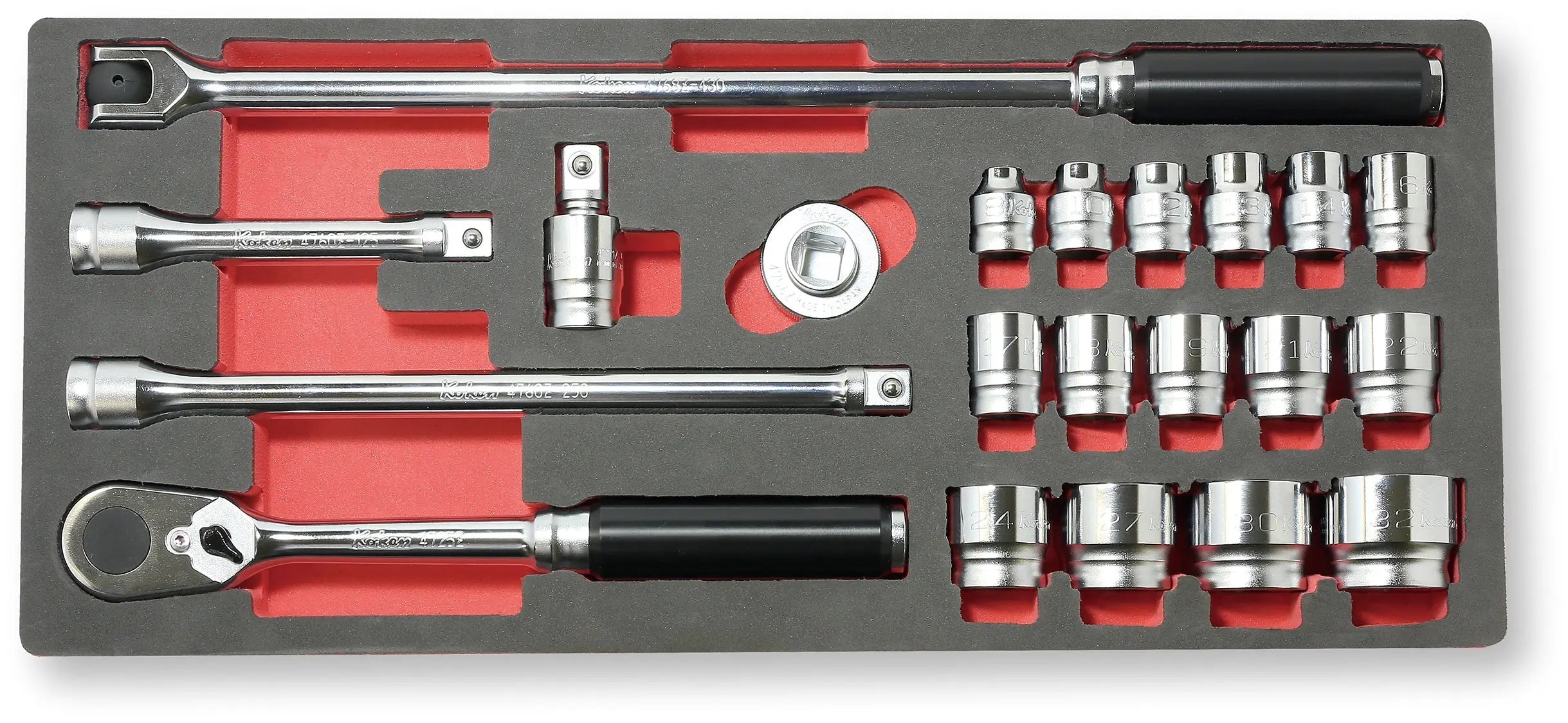 1/2 Sq. Dr. 21 Piece Z-Series 6-Point Metric Socket set 8-32mm