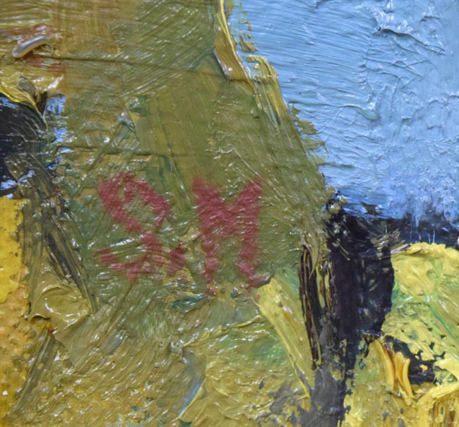 森本三郎「小樽港」油絵・F3号 絵画買取・販売の小竹美術