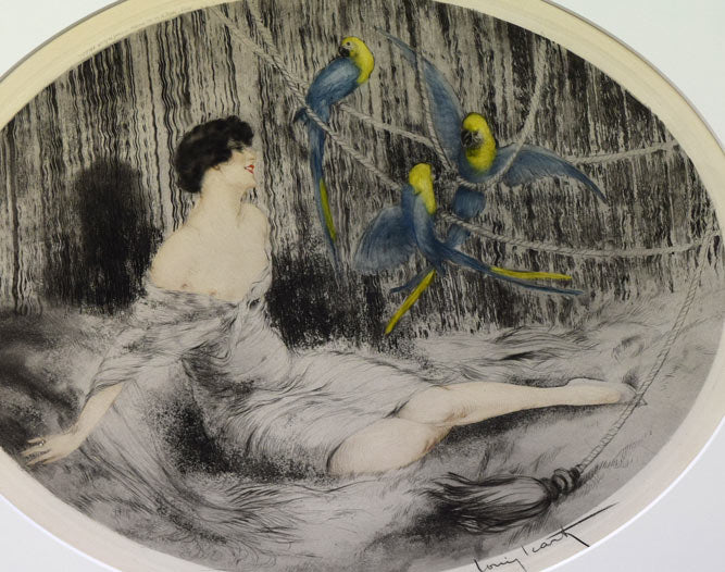 ルイ イカール(Louis Icart)「オウム」銅版画（エッチング） 絵画買取