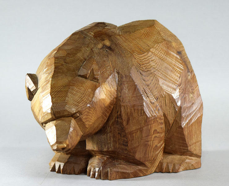 引間二郎（木歩）「八雲熊」木彫 絵画買取・販売の小竹美術