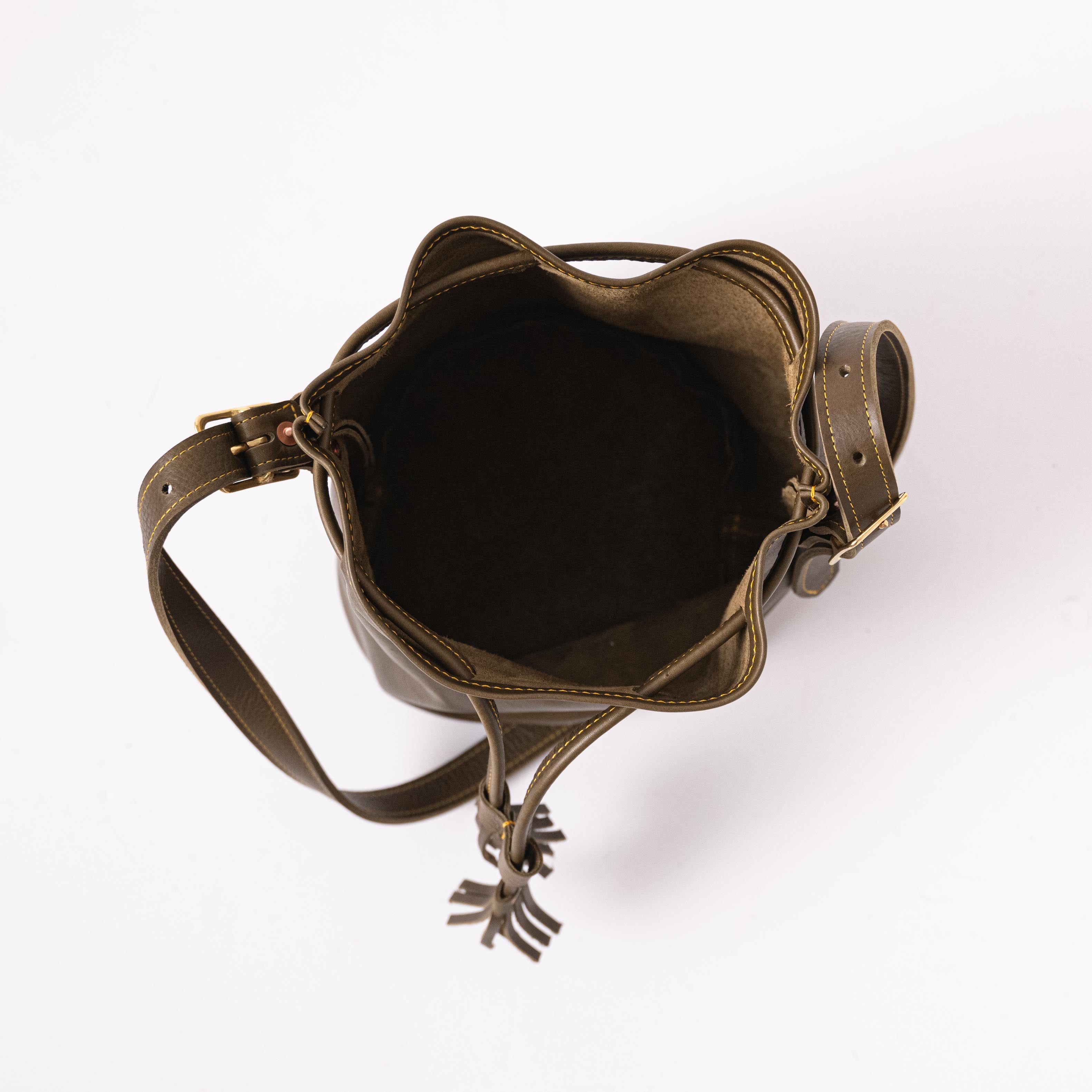 Leather Bucket Bag | Handmade leather crossbody bag by KMM & Co.