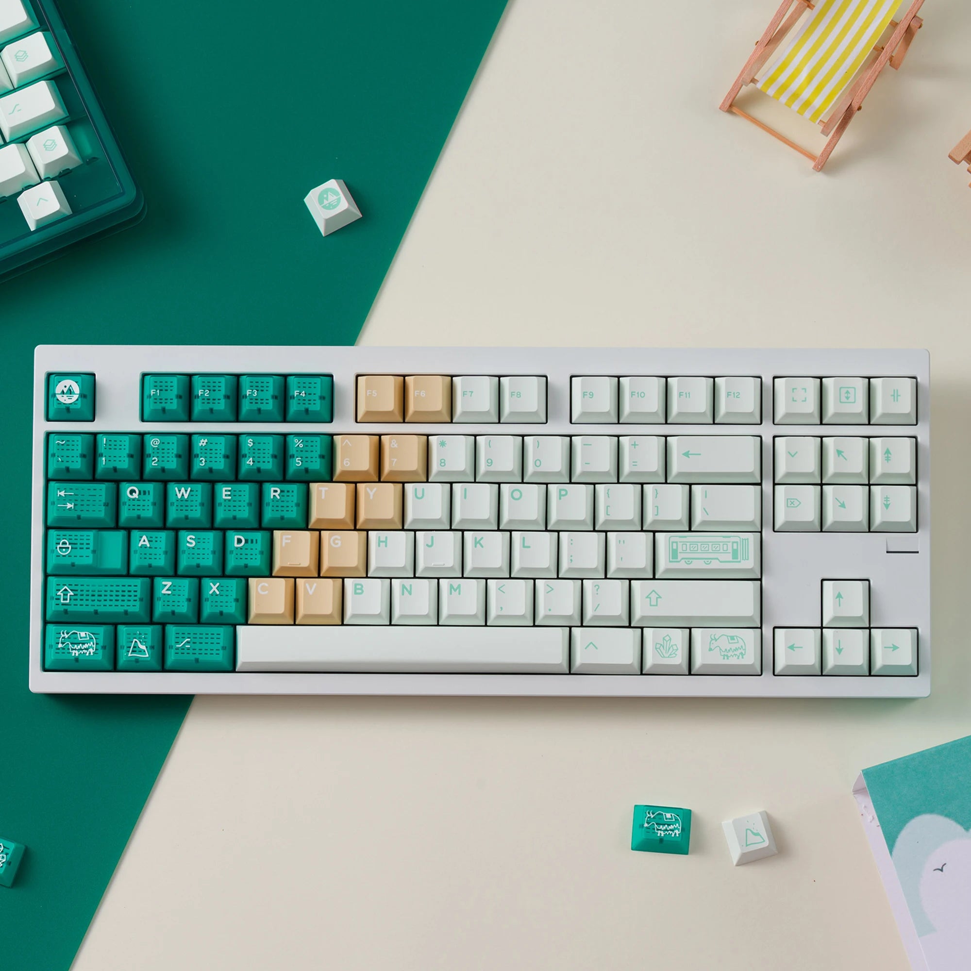 Domikey X JU Salt Lake Keycap Set ABS Doubleshots Tech Cherry