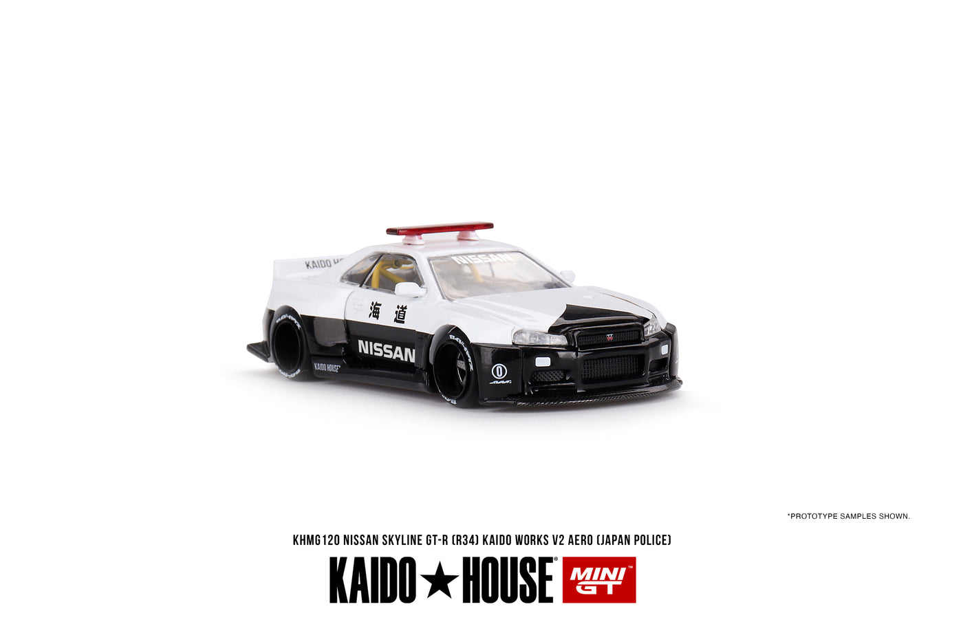 MINI GT: Nissan Skyline GT-R R34 Kaido Works (V2 Aero) Police