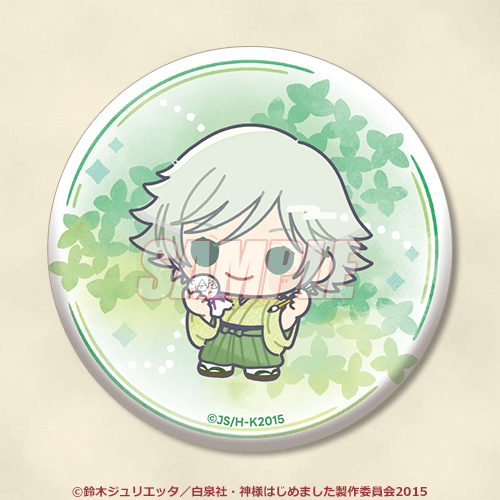 神様はじめました おみくじ缶バッジ 巴衛 ピンク背景 神様はじめました