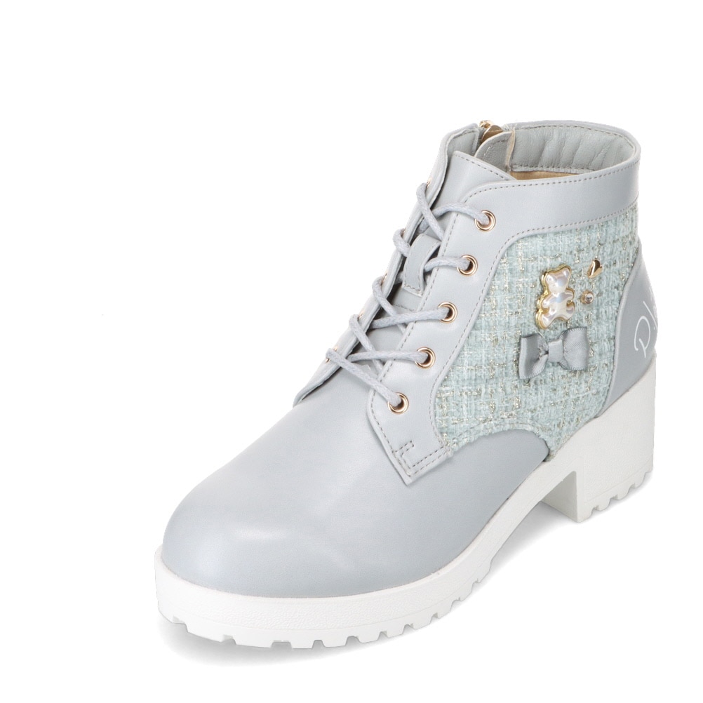 PINK-latte ピンクラテ ガーリーショートブーツ ブルー キッズ | 靴