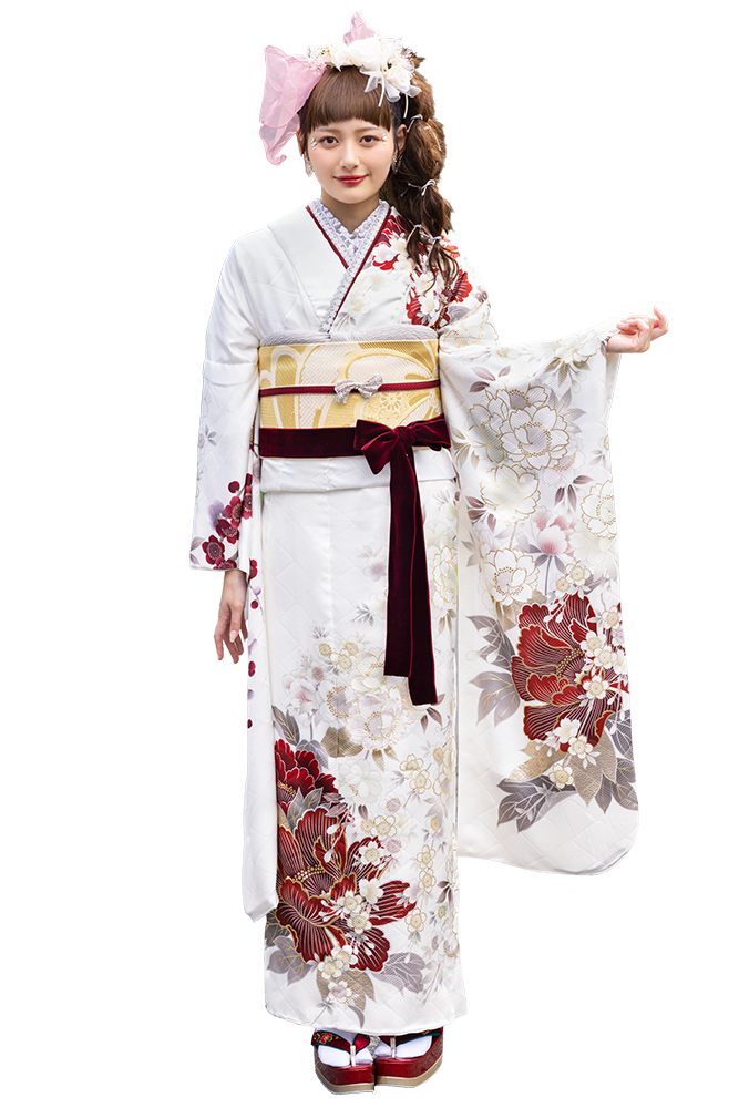 490 振袖フルセット 正絹 オフホワイト グレー 銀彩 暈し染め ナナイロ