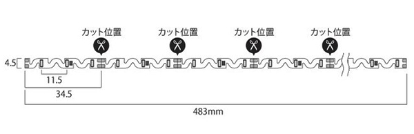 F/3014-6000K || 曲がるLEDテープライト【483mm x 10本セット】 LED