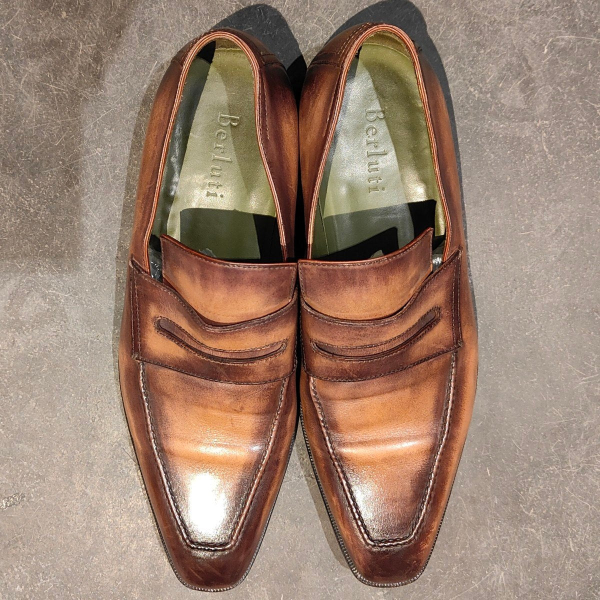 BERLUTI】ベルルッティ 0129アンディ カーフ パティーヌ ブラウン