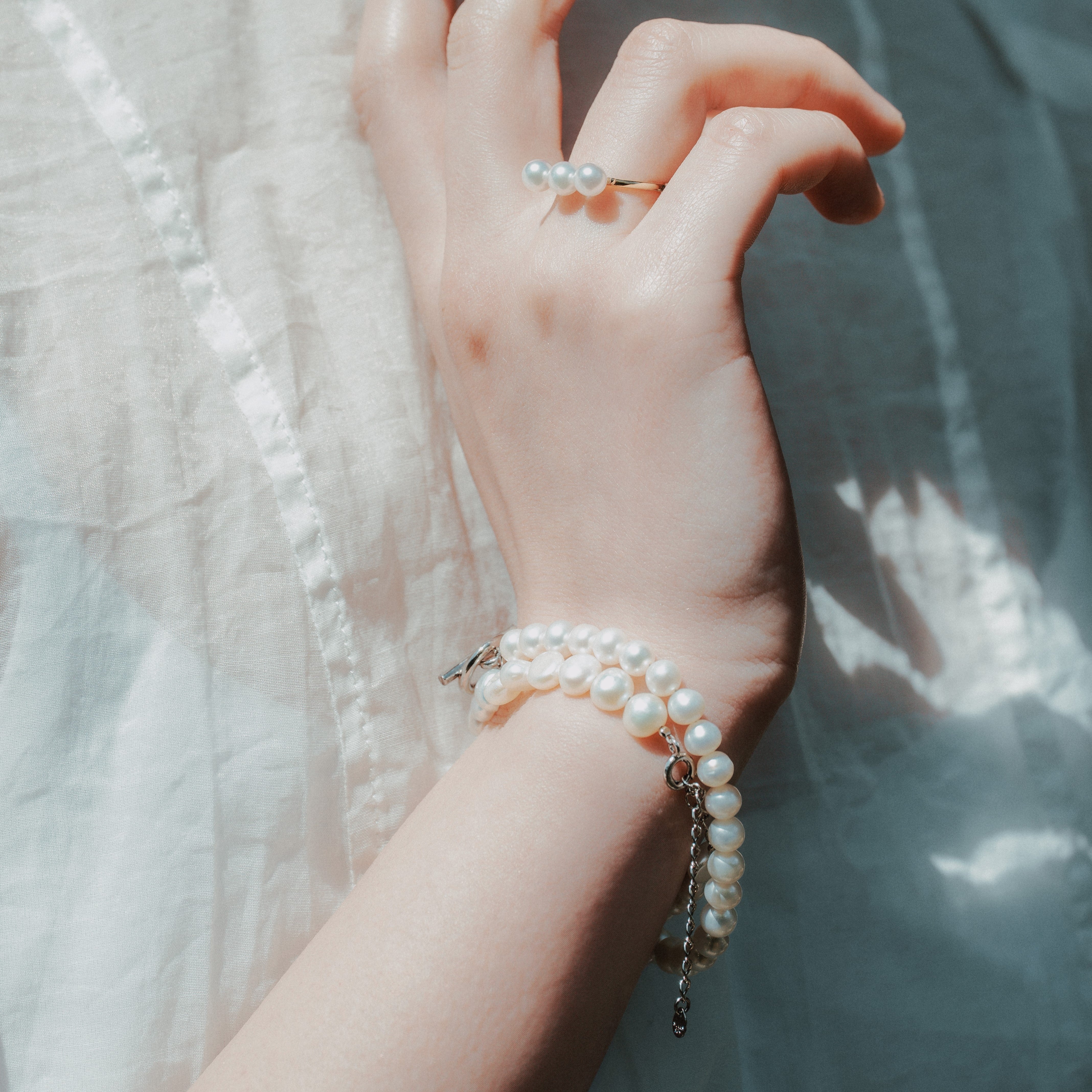 バロック淡水パールブレスレット・マンテル｜職人仕上げ・日本製