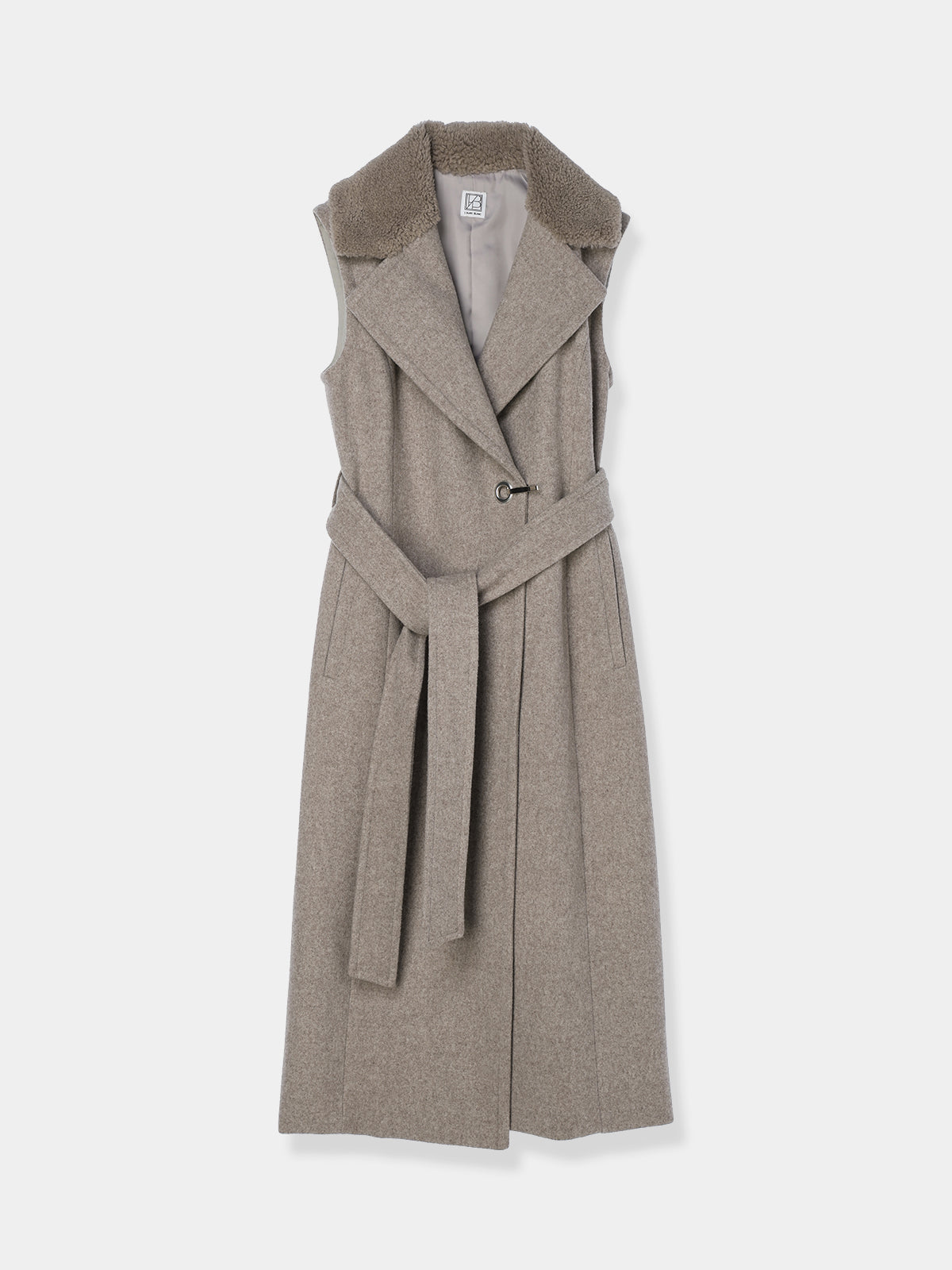 Belted Wool long gilet – L'AUBE BLANC