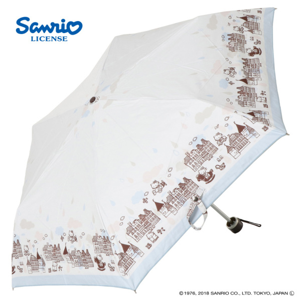 晴雨兼用折りたたみ日傘【ハローキティ/街へおでかけ】