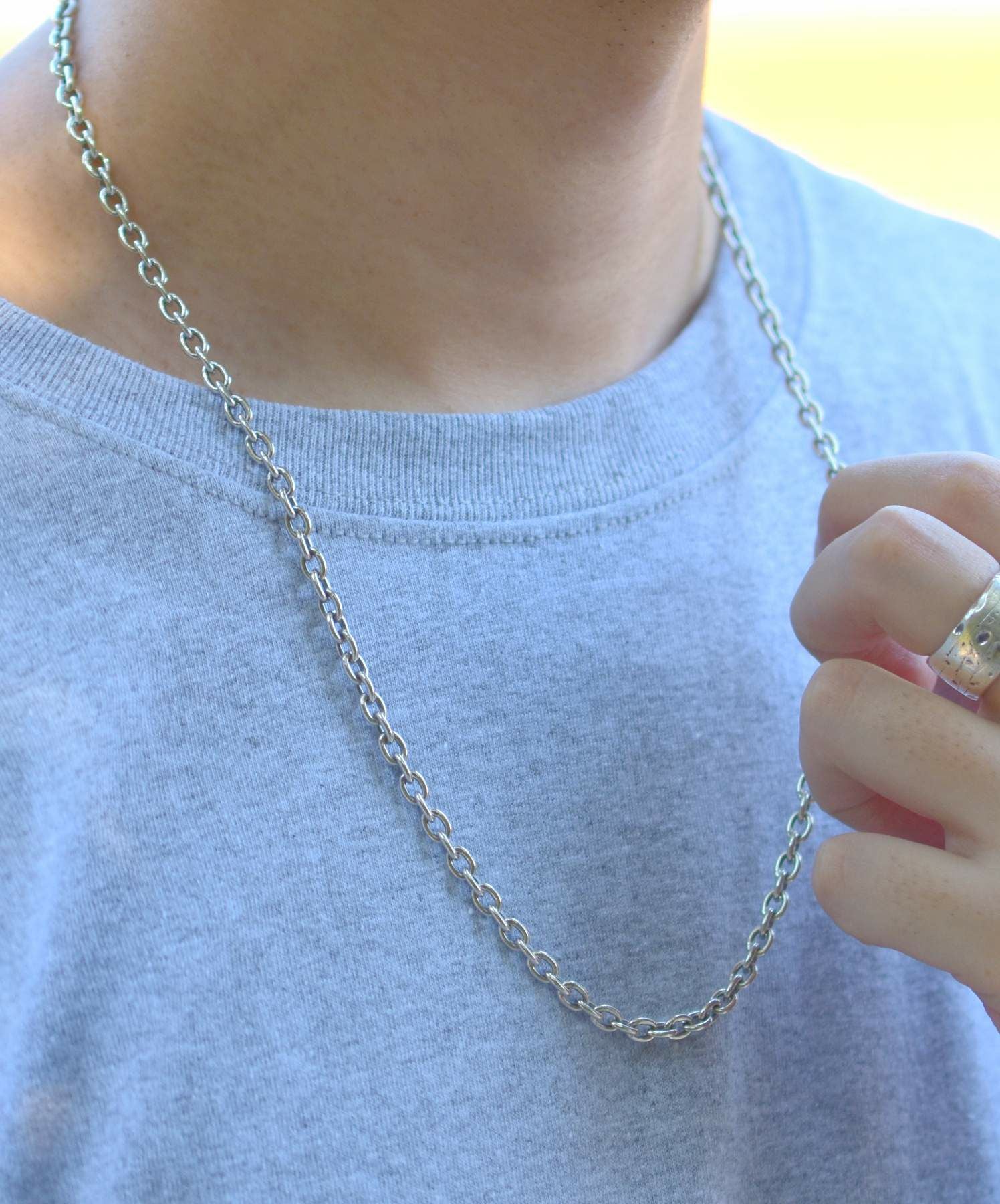 BASIC”ラージシルバーチェーンネックレス/アズキ/シルバー925 | LION