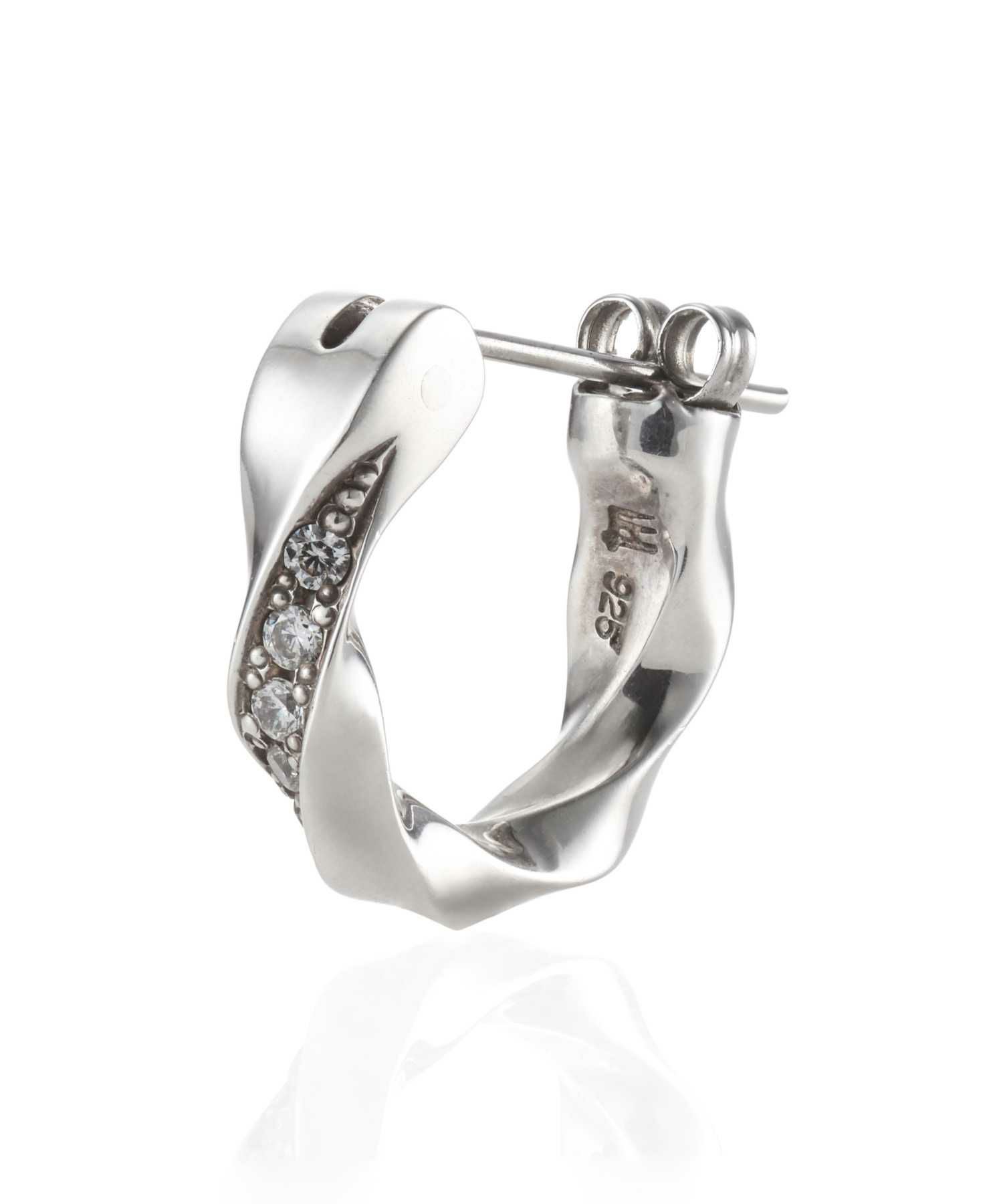 for Gift”クロッシングピアス（ツイスト&ジルコニア）/シルバー925