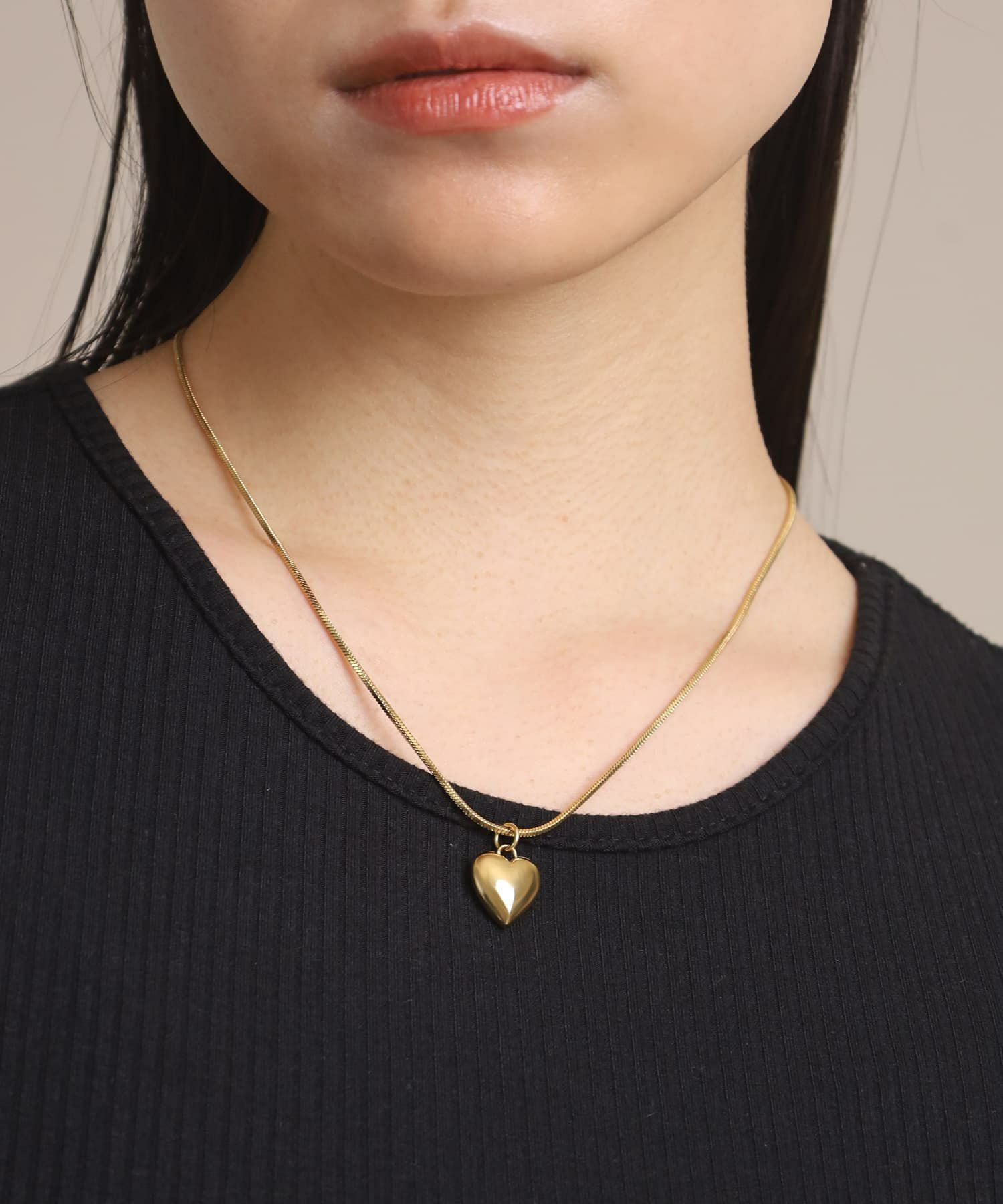 Moment”2wayベネチアンポイントハートネックレス/ゴールド/サージカル