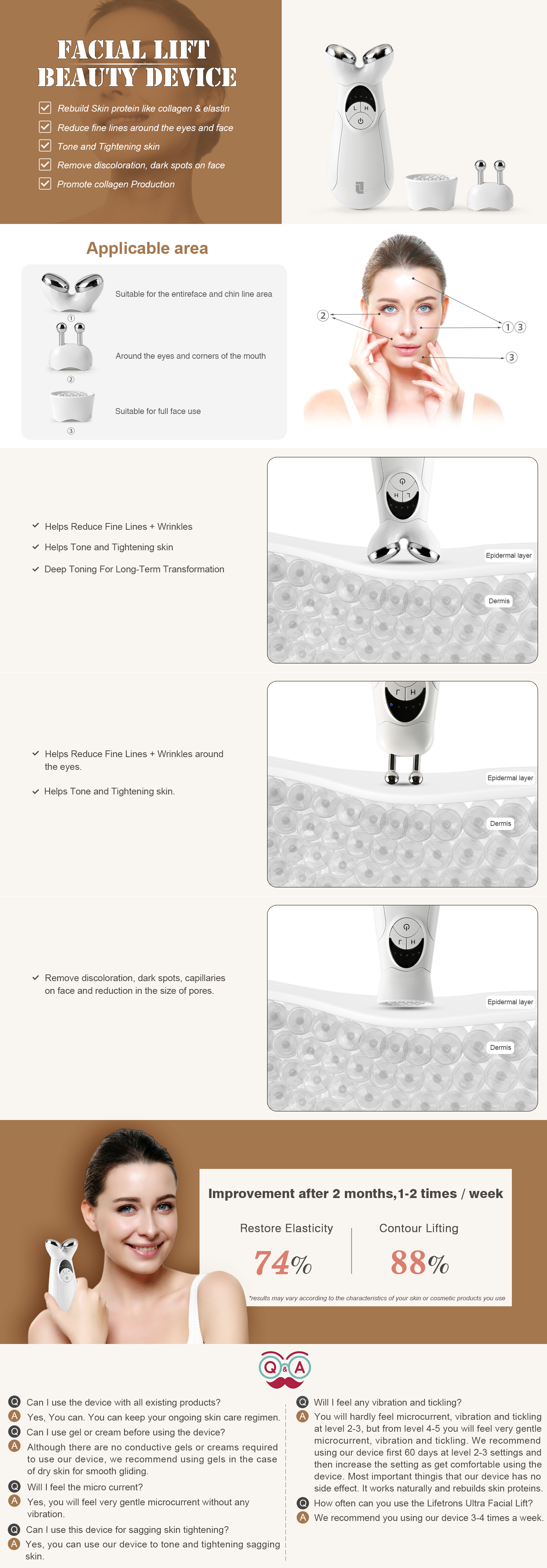 LIFETRONS Ultra Facial Lift - with Microcurrents & Light Therapy 3