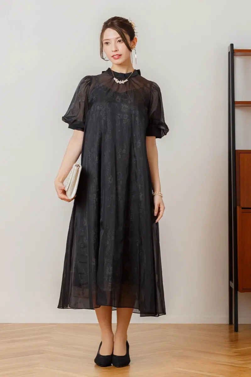 ブラックのシアーAラインドレス | Dorry doll | M～マタニティ