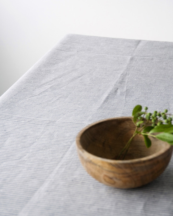 未使用品！fog linen work テーブルクロスL グレーストライプ fog