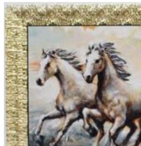 イタリア製 輸入雑貨 額絵 アートフレーム 馬 駿馬 ゴールドフレーム