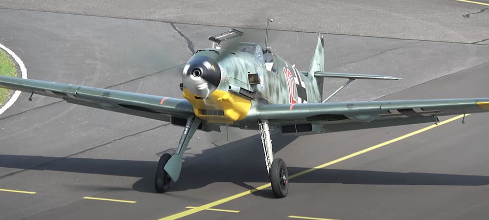 The flight of a German Messerschmitt Bf-109 fighter that was