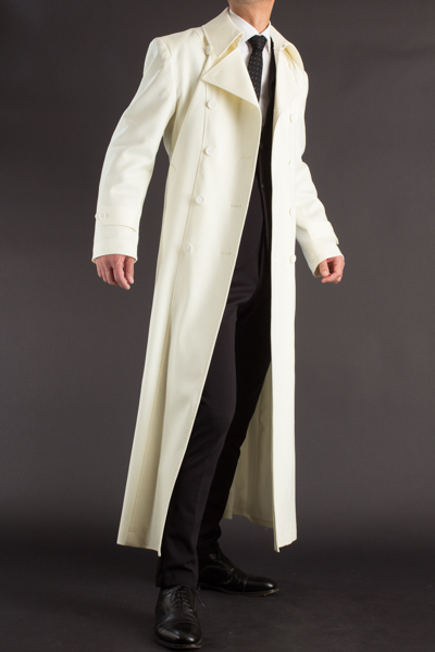 白いロングコート、ナポレオンコート オフホワイト 135 【ロングコート