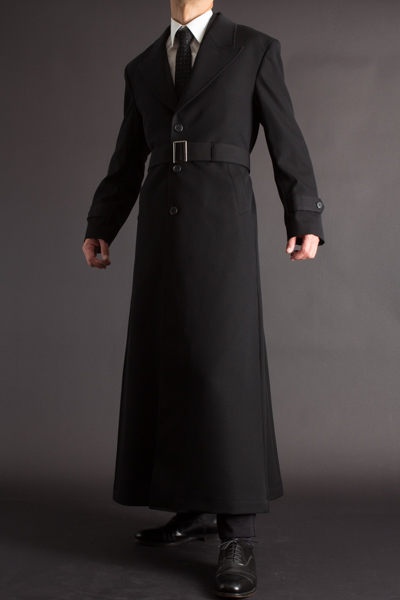ロングコート着丈長め、着丈140cm シングルトレンチコート