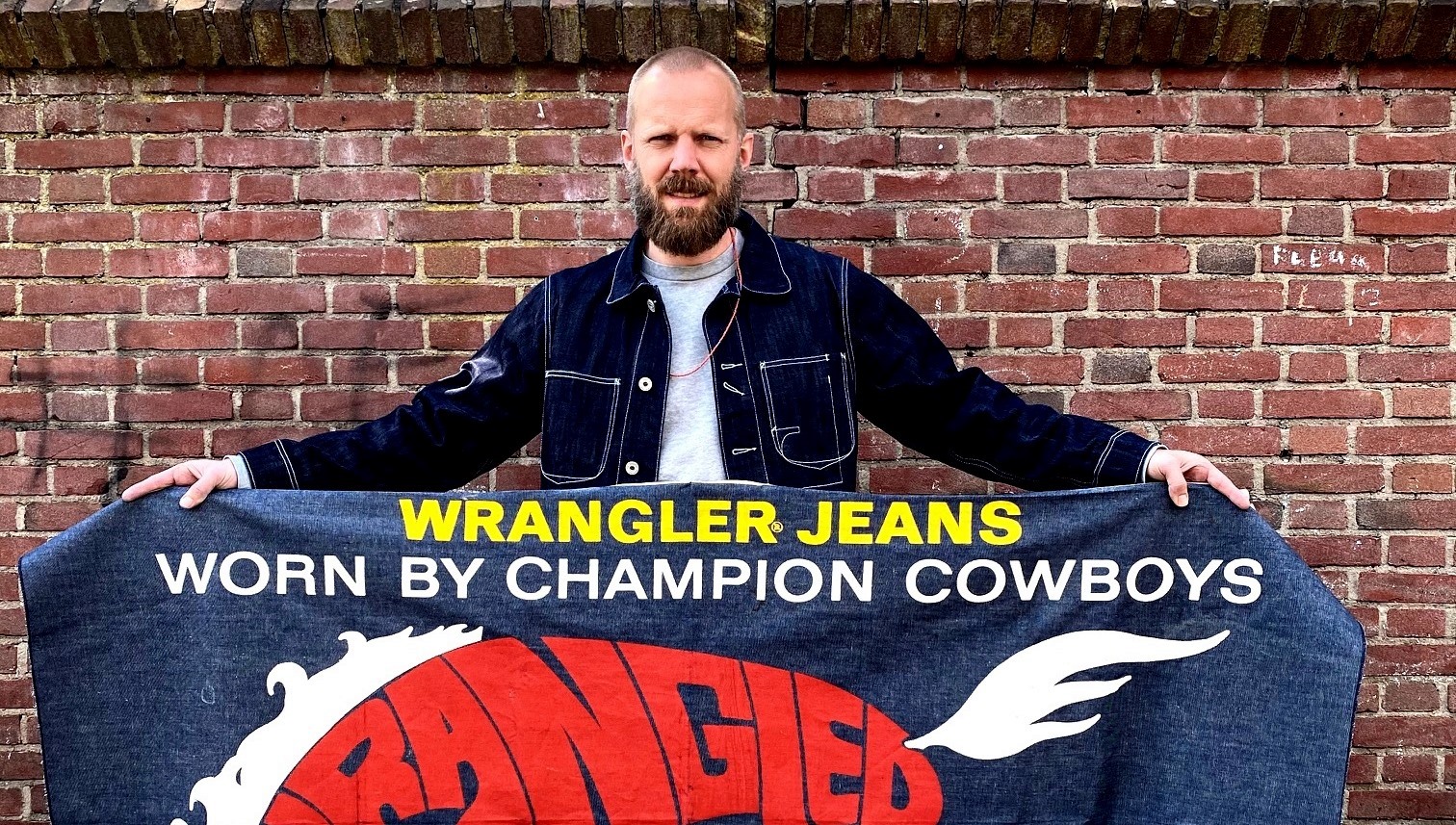 Vintage 1970s Wrangler Promo Store Denim Banner - Long John