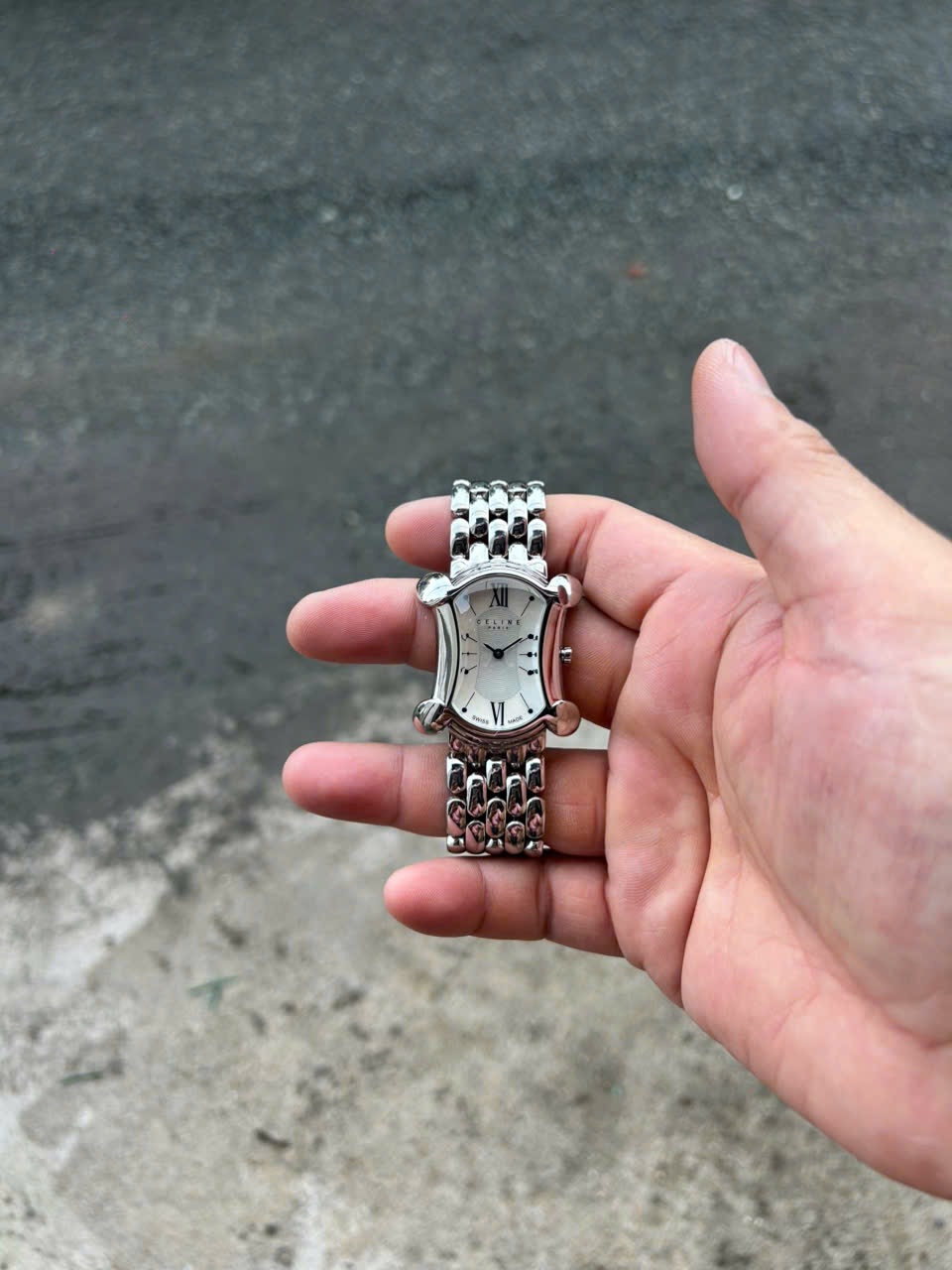 Celine Macadam Triomphe Men's Quartz Watch 34mm Stainless Steel