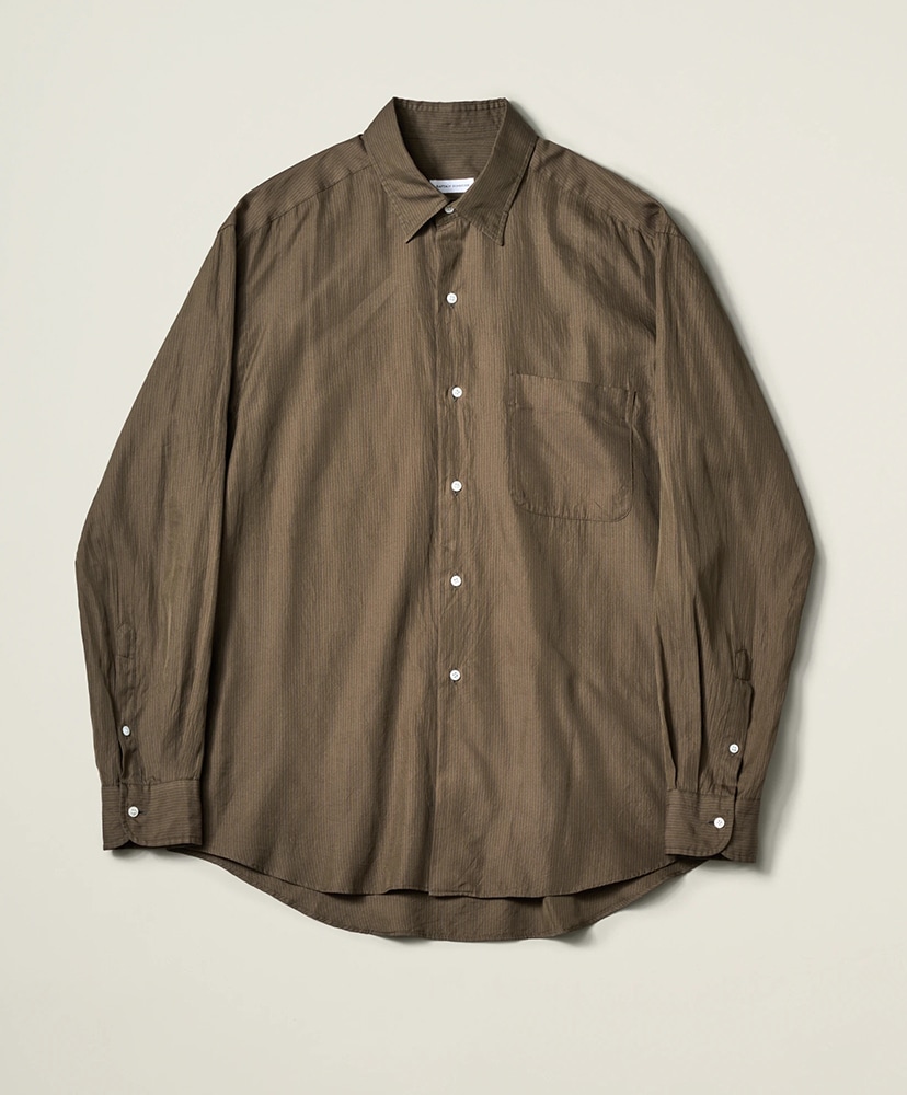 Regular Collar Shirt STRIPE(2(MEN) Brown/ブラウン): KAPTAIN SUNSHINE