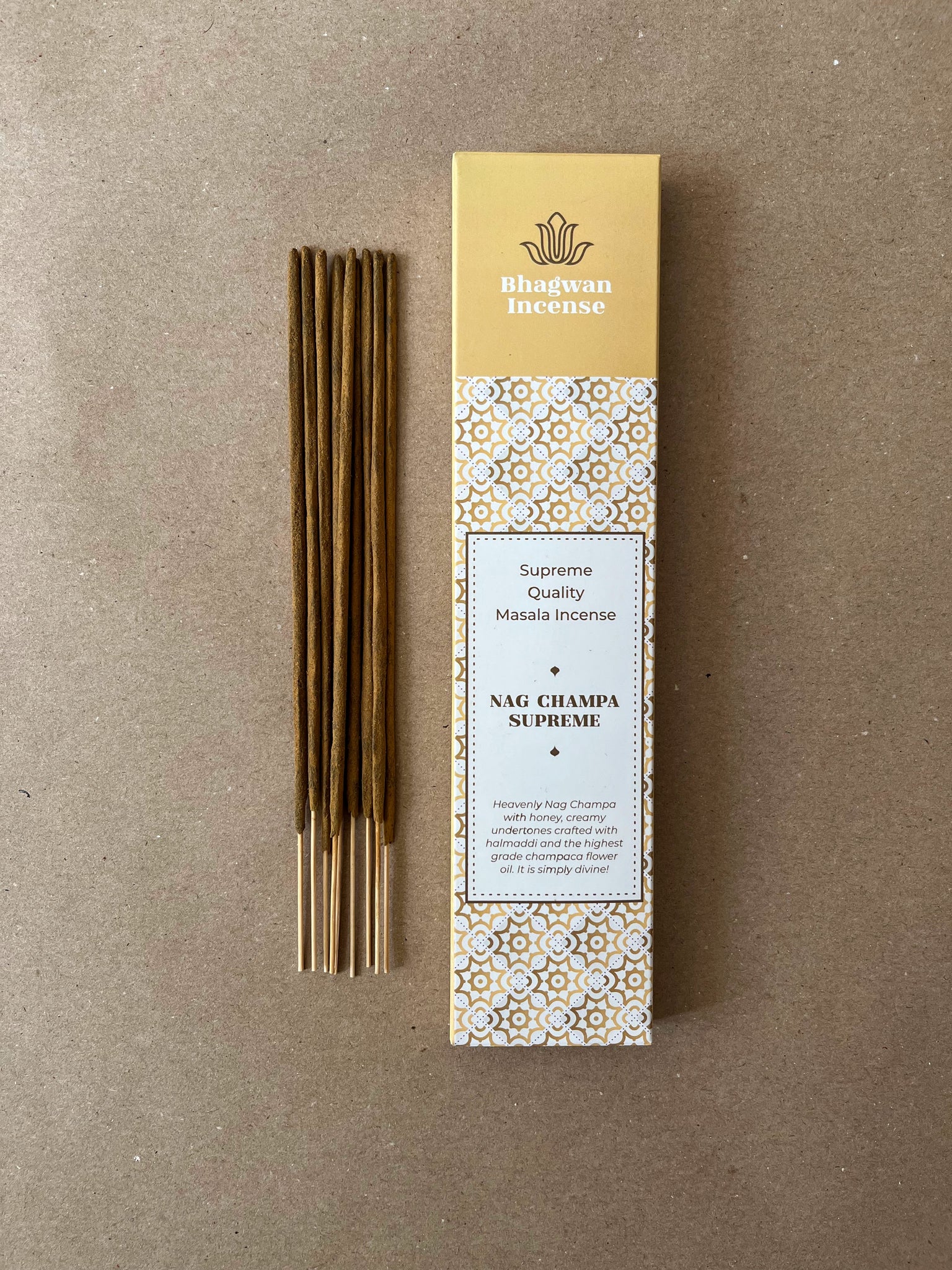 Nag Champa Supreme | Incense Sticks by Bhagwan – Lotus Zen Incense