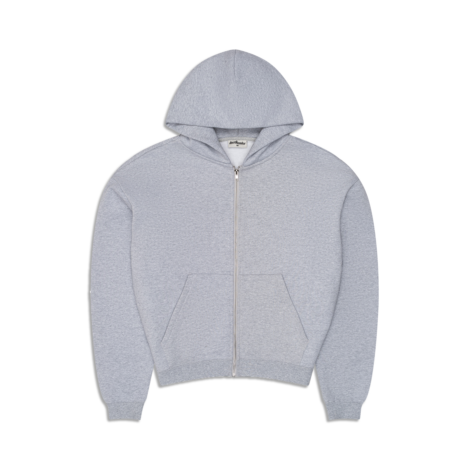600 GSM 'Heather Grey' Zip-Up Hoodie – LucidBlanks
