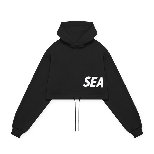 LÝFT × WIND AND SEA Wide Cropped Hoodie - Black