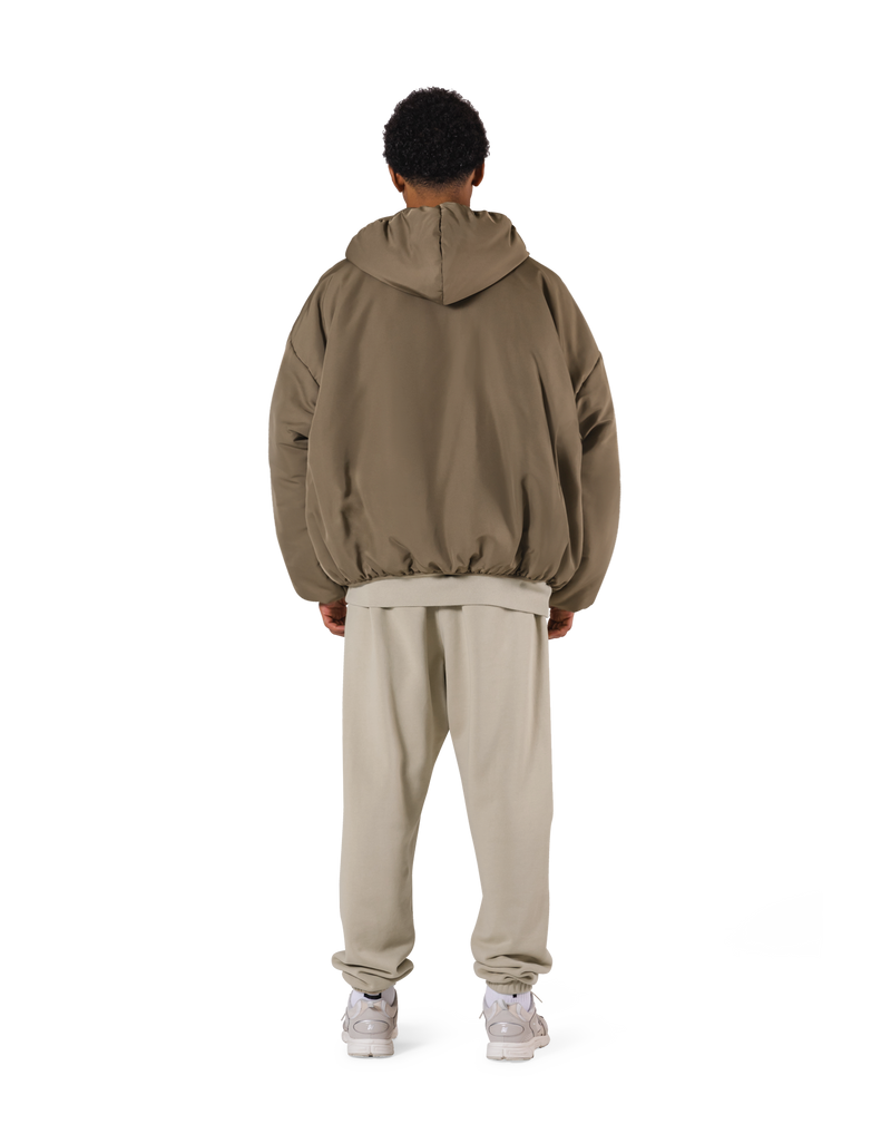 Oversize Hooded Puffer Jacket - Beige – LÝFT