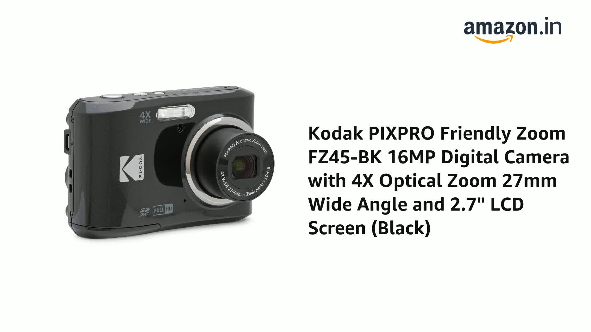 Buy KODAK PIXPRO Friendly Zoom FZ45-BK 16MP Digital Camera with 4X