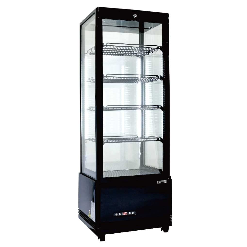 レマコム 4面ガラス 冷蔵ショーケース120L ホワイト レマコム 4面