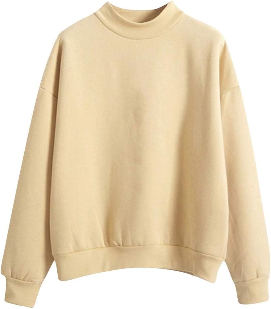 Amazon.com: bawilom Womens Mock Neck Sweatshirt Casual Loose Fit