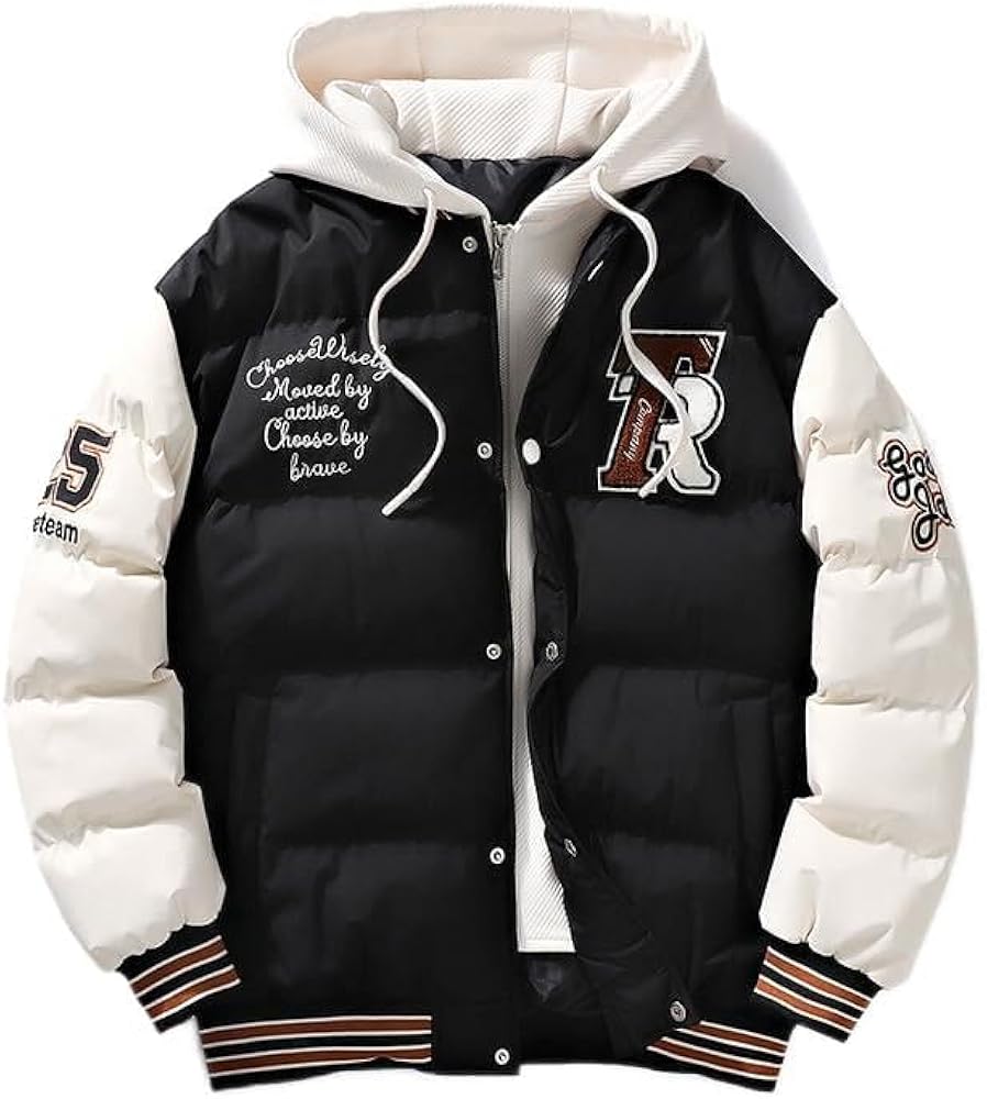 Y2K Grunge Fake Two Piece Down Jacket Cyber Punk Thickened Quilted