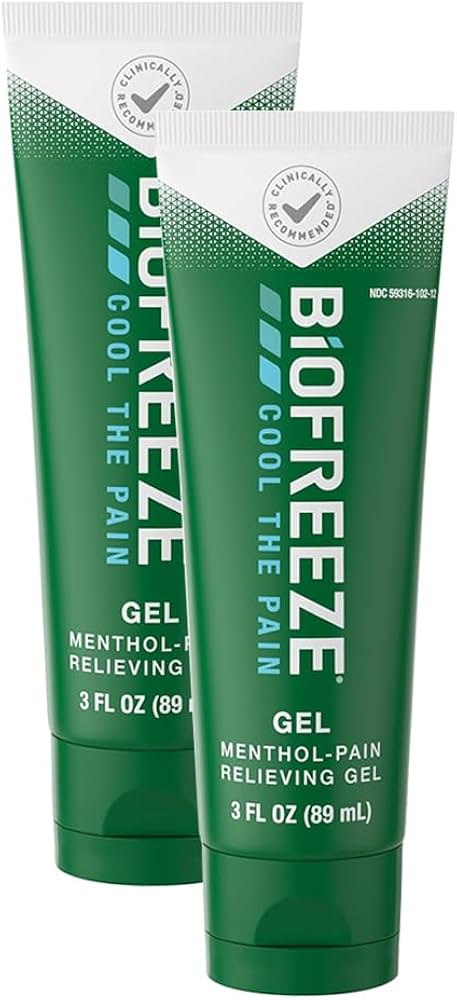 Biofreeze Gel Pack of 2-3 FL OZ Tube Menthol Gel for Pain Relief