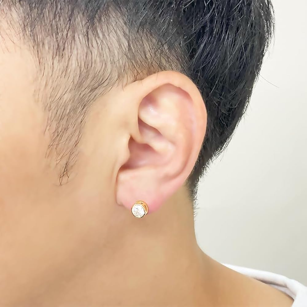 Amazon | K18 1ct ダイヤピアス 片耳 イエローゴールド 1粒