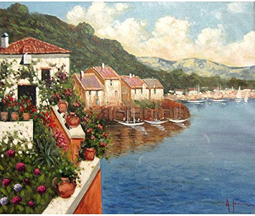 湖畔の朝の詩】油絵 油彩 油彩画 絵 絵画 絵 油絵 油彩 油彩画 絵 絵画